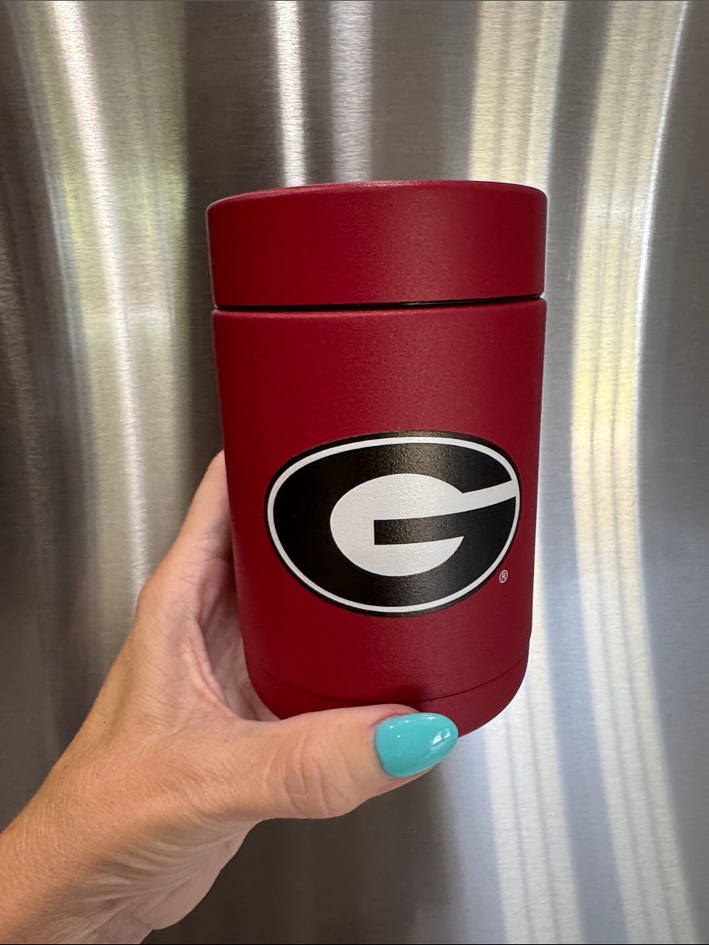 University of Georgia Red Insulated Can Koozie with 'G' Logo